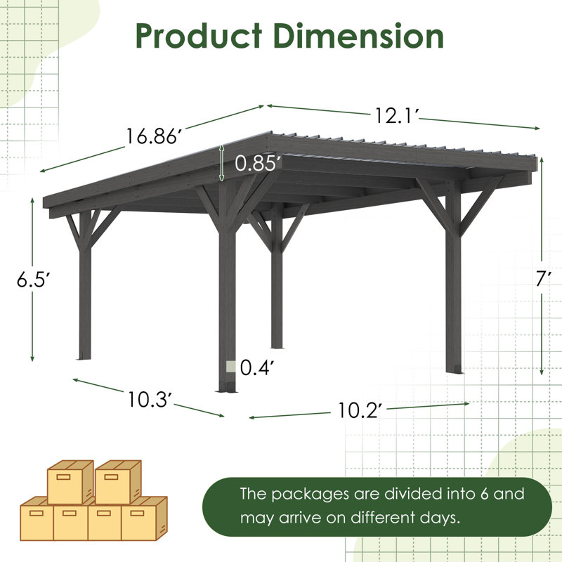 12.1 Ft. W x 16.9 Ft. D Ft Canopy, Coffee