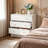 White 3-Tier 4-Drawer Dresser With Handles, Bedroom Nightstand Storage Cabinet-1481842210