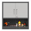 Armoire de rangement murale en métal avec porte verrouillable et 1 tablette 1 tiroir ouvert pour garage, entrepôt, assemblage requis (armoire)