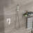 Ceiling Mount Dual Shower - 12 Inch Brushed Nickel With Rainfall And Handheld Head, G1/2 14 Inlet For Compatibility Square Handheld, Adjustable Spray-117432618