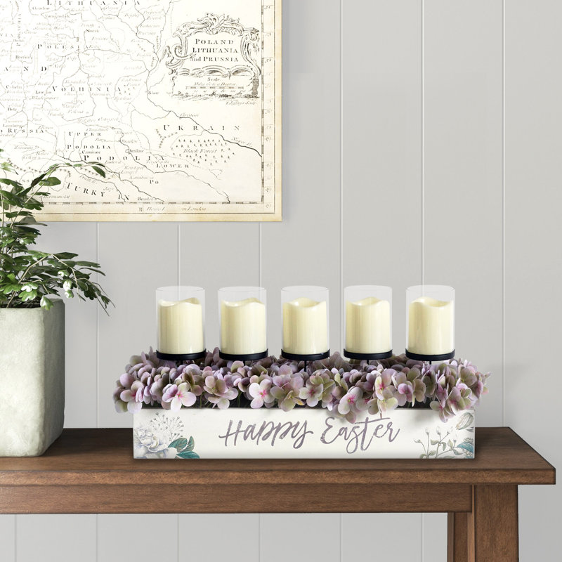Unscented Flameless Jar Candle with Wood Holder