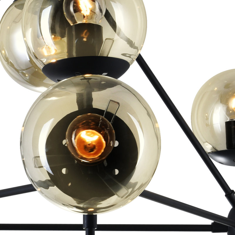 Lustre 10 lumières avec finition noire