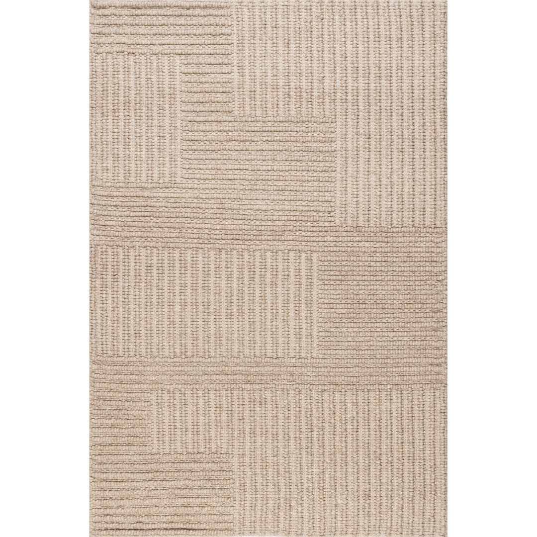 Dorene Contemporary High-Low Striped Wool Area Rug Gracie Oaks Rug 