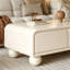 Ensemble de meuble télé avec table de rangement de couleur crème