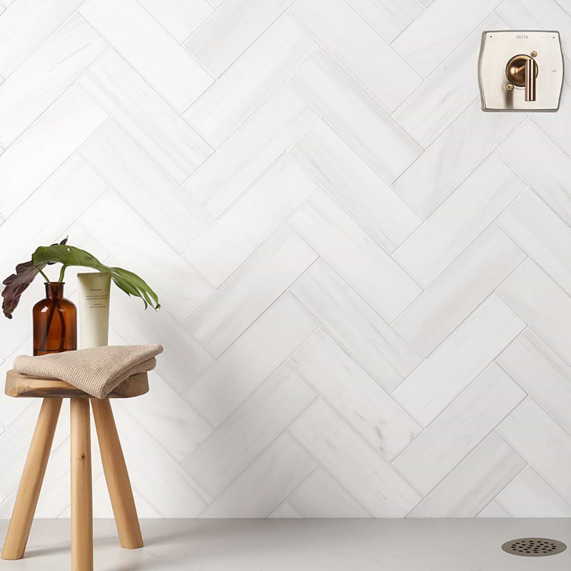 Bianco Dolomite 4x12 Honed Marble Tile