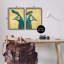 «Teal Peacock Portraits», impression sur bois 2 pièces-93786845-93786847