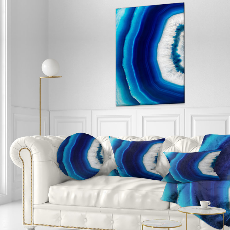 Coussin abstrait "Blue Agate Crystal" Abstract Designart