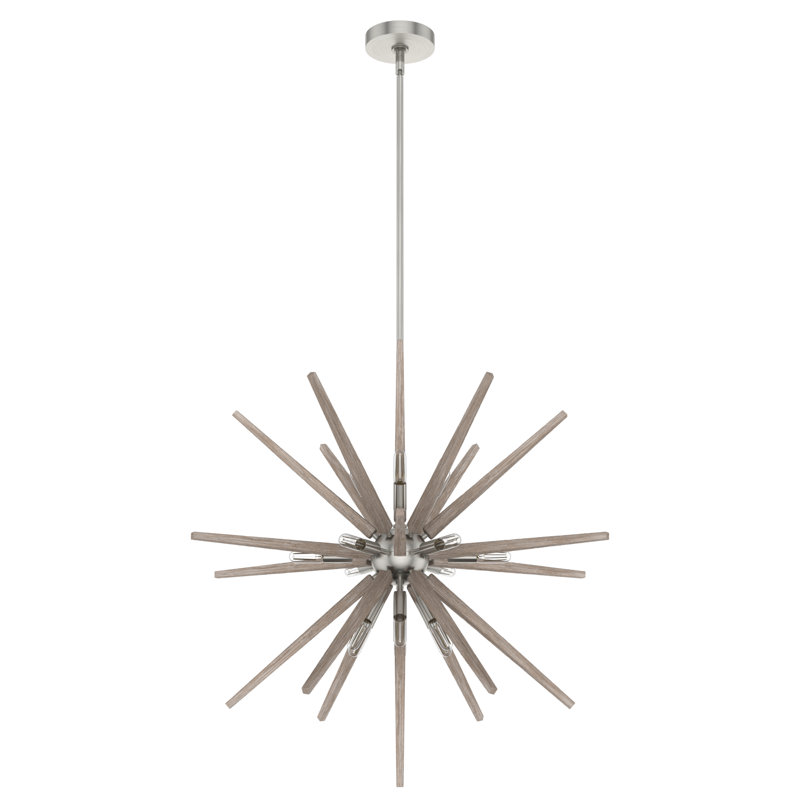 Lustre sphérique Spoutnik 18 lumières Jupiter Star, Nickel brossé