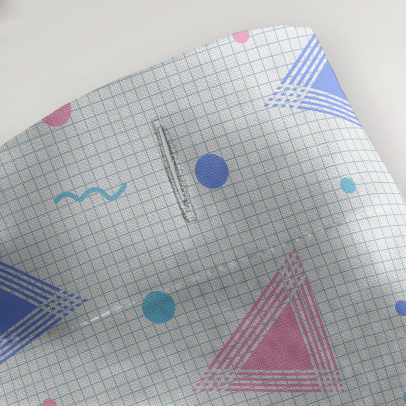 Rideau de douche simple 90 'Retro, Bleu / Rose
