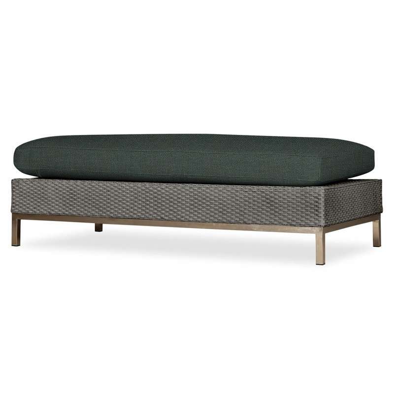 Elements Outdoor Ottoman, Pewter, Demo Oatmeal