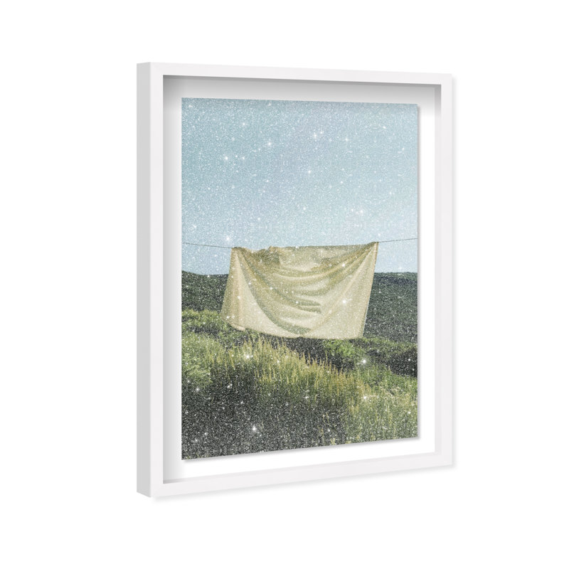 Floating Cotton I Shadowbox Bath & Laundry Print by Oliver Gal, Black Frame, 10 x 15, 37.5"H x 25.5"W, White Shadowbox