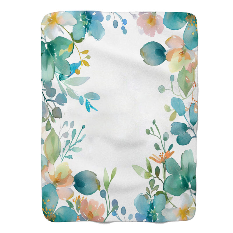Pastel Flower Designs - 1 pièce Sherpa Premium, Lit simple