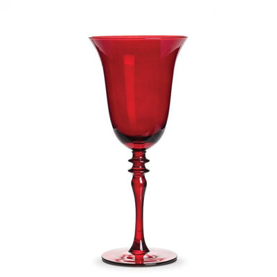 Flared Goblet With Ornate Stem Glass