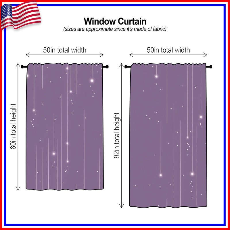 Rideaux et voilages abstraits étoiles, 50 po x 80 po - 1 panneau, Transparent