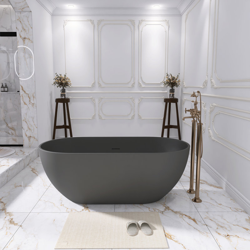 Baignoire de trempage autoportante de 59 po x 29,5 po