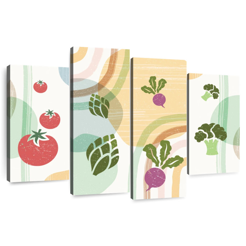 Yarlin Boho Abstract Vegetables, 32" H x 52" W