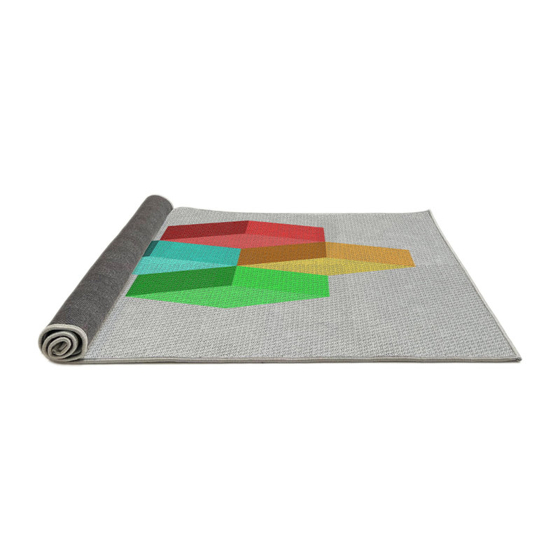 Tapis décoratif gris Railey, Rond 8 pi