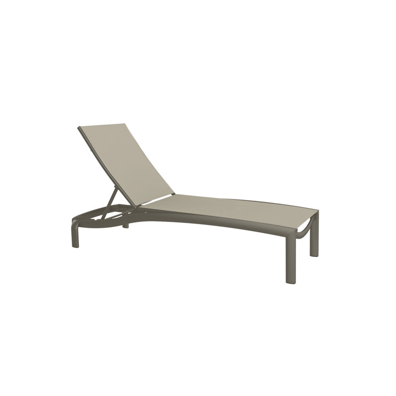 Kor Outdoor Metal Chaise Lounge, Sparkling Water, Mocha