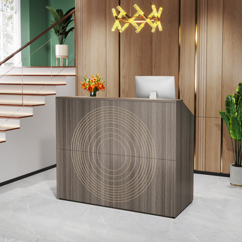Bureau de réception en bois, Gris