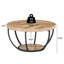 Table basse ronde de 31,5 pouces, minimaliste moderne, bois d'ingénierie avec base en acier-129745174-129745176