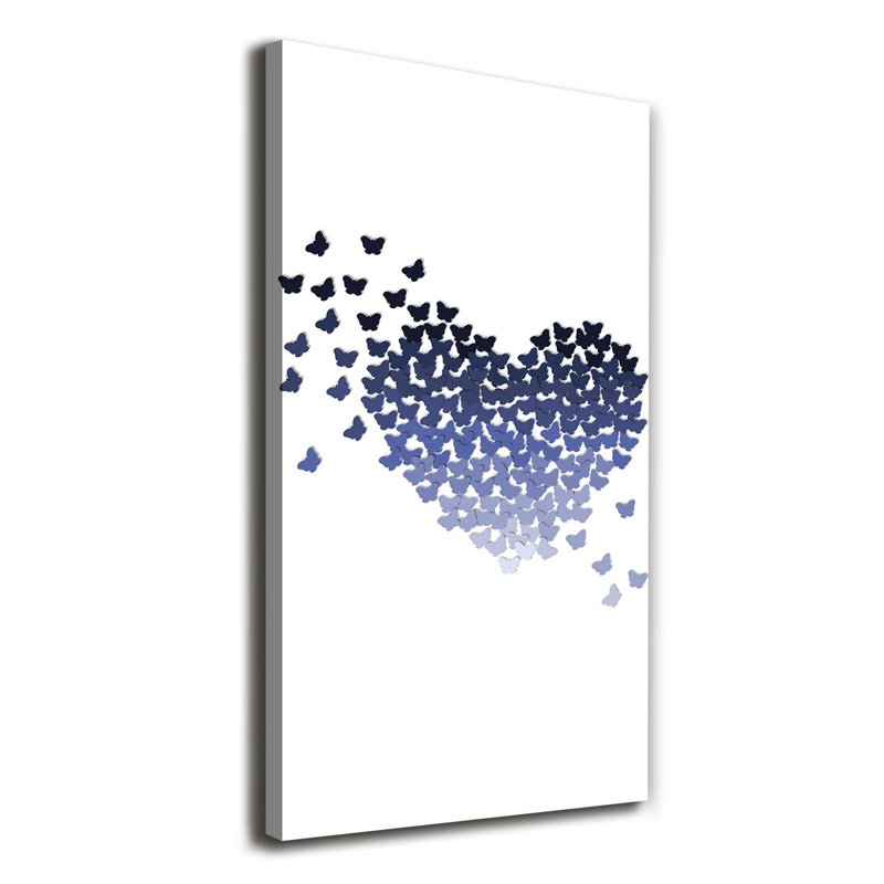 Heart From Butterflies - Wrapped Canvas Print