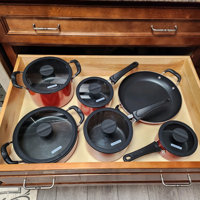  Tramontina Nesting 11 Pc Nonstick Cookware Set - Red -  80156/042DS: Home & Kitchen