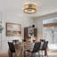 Ventilateur de plafond 4 lumières avec lumières et perles en bois Aarho