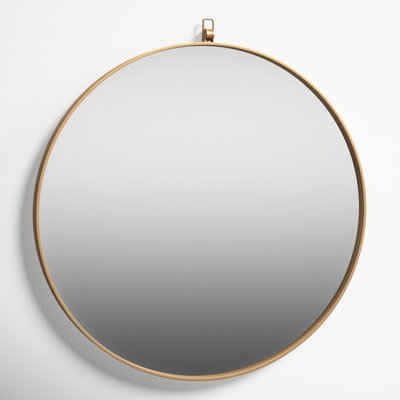 Cassie Metal/Manufactured Wood Round Wall Mirror