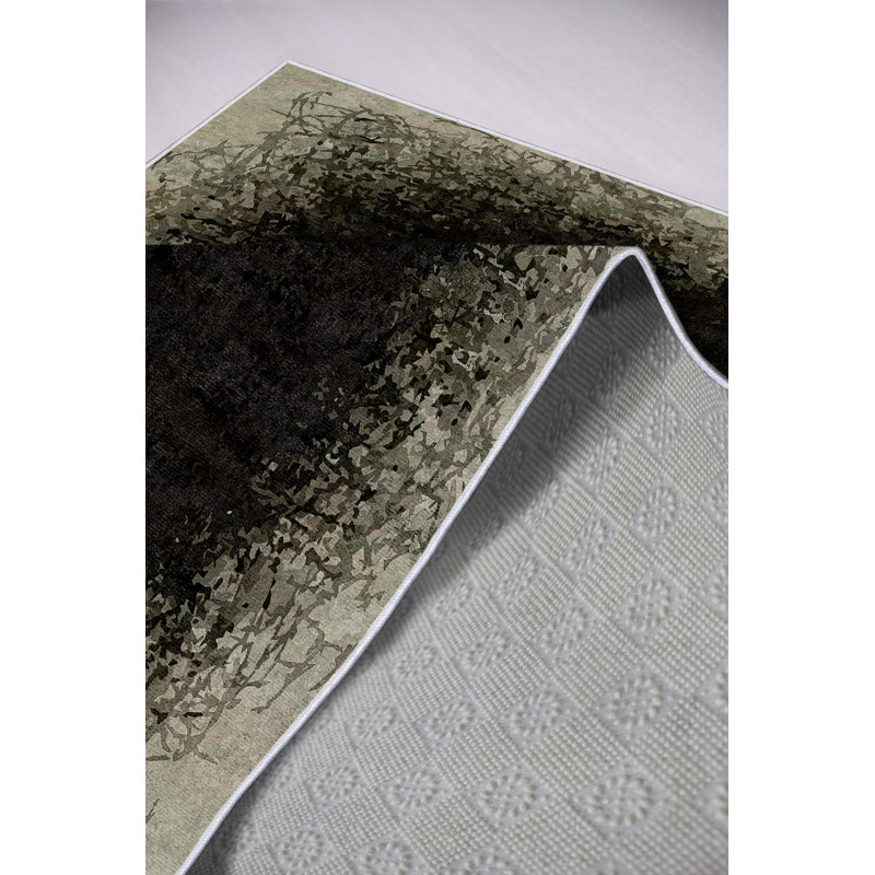 Premium Grey Area Rug (5.2 x 7.5 Feet), 100% Polyester, 650 g/m² | Antibacterial, Digital Print, Eco-Friendly | Non-Slip PVC Dot Underside, Machine Washable | Perfect for Living Room, Bedroom & Home Decor
