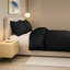 Luxury Satin Stripes Reversible Duvet Cover Set with Zipper Closure and Corner Ties-122548652