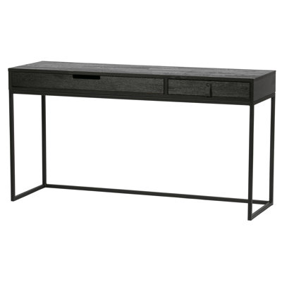 Silas Solid Wood Top Metal Base Writing Desk
