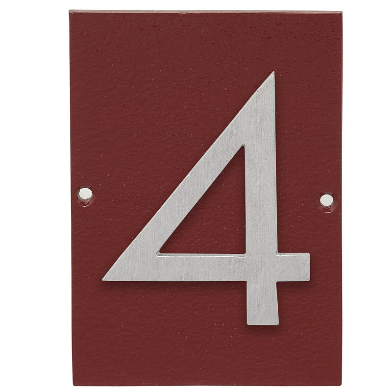 Rectangle Wall Plaque, Brick Red, Brushed Aluminum, Yes