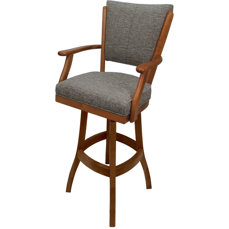 Tabouret de comptoir pivotant en bois Havertown, Orange, Extra Tall (34" Seat Height)
