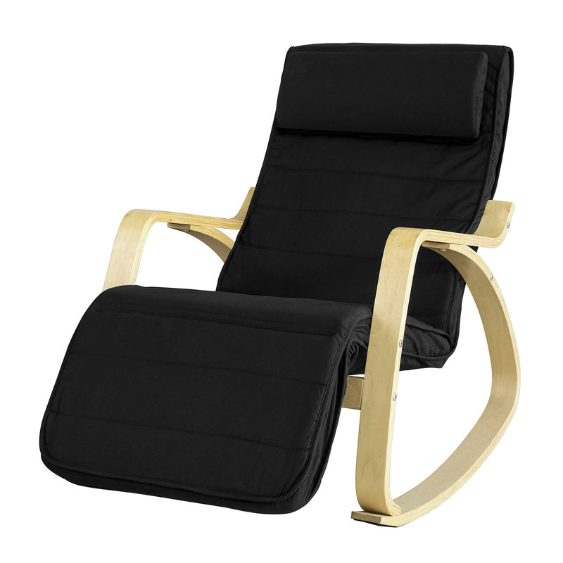 Carnelian Solid Wood Rocking Chair, Black