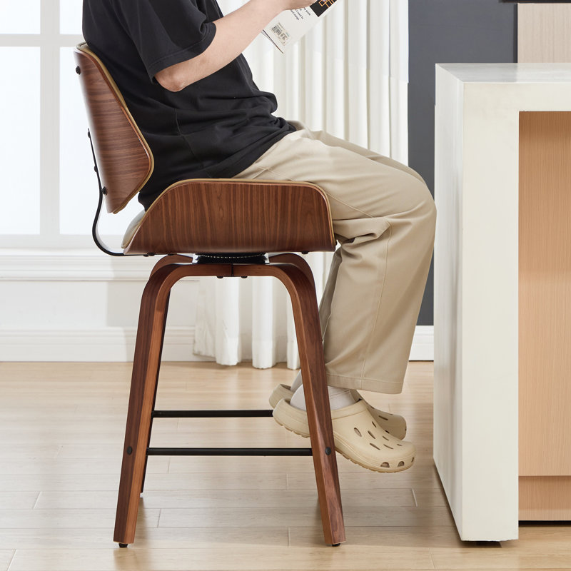 24'' Swivel Upholstered Counter Stool, Khaki