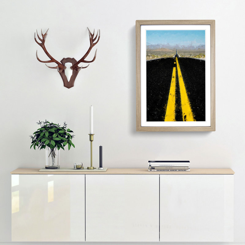 Horizon of Nevada in Abstract - Picture Frame Graphic Art Print, 65cm H x 48cm W x 2cm D, Oak Framed