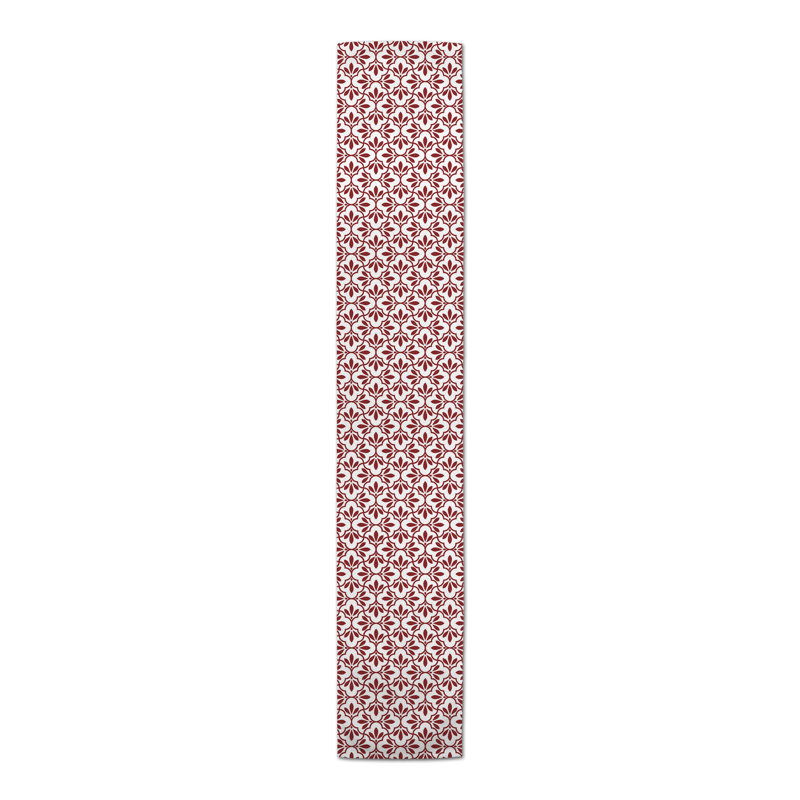 Chemin de table géométrique, Rouge, 72 po x 16 po