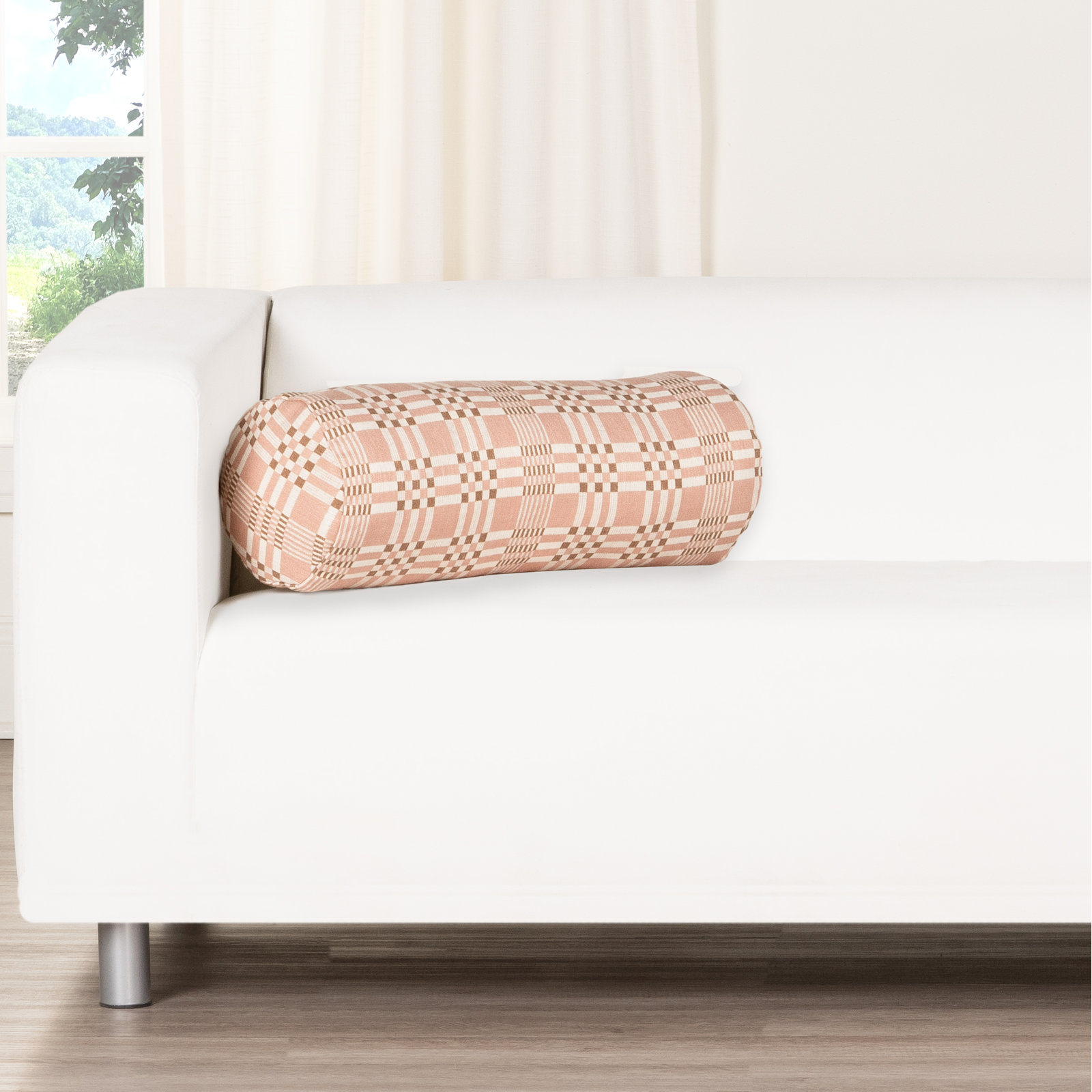 Throw Pillow, Polyester, Pink, Bolster 8"H x 21"W