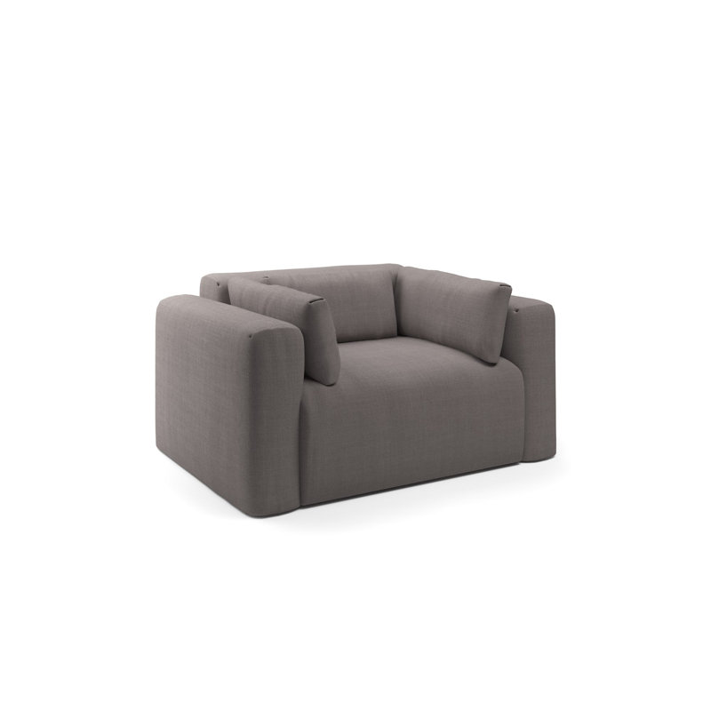 Freddie 41" Upholstered Accent Chair, Nevis Graphite