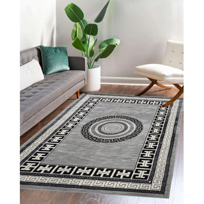 Moon Soft Cozy Black Grey Area Rug