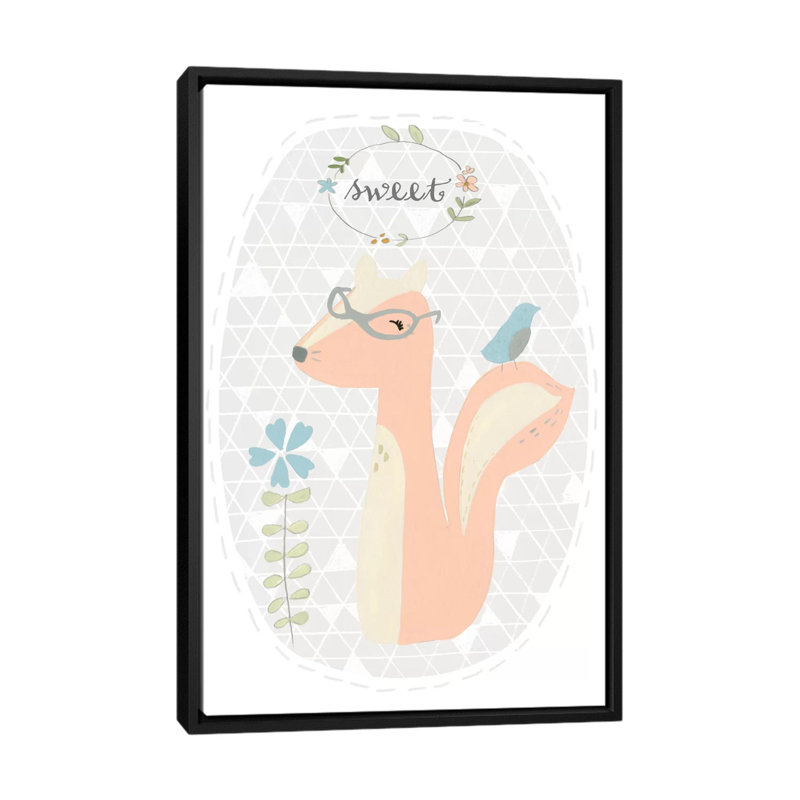 «Quirky forest I», reproduction d'impression sur toile tendue, H 26 po x l 18 po x P 1,5 po, Toile avec cadre noir