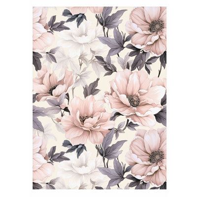 «Floral IV», reproduction d'art sans cadre