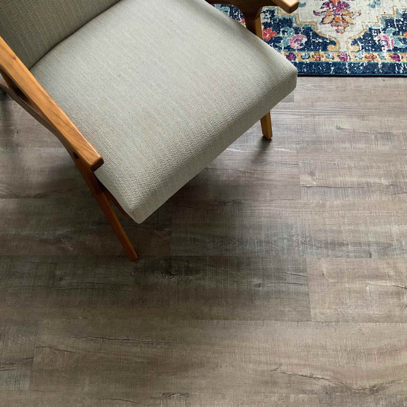 5mm Thick 7'' W x 48'' L Vinyl Plank, Grit