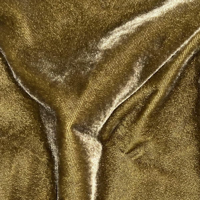 King Green Ochre Velvet Bedspread Cover with Cotton Shams