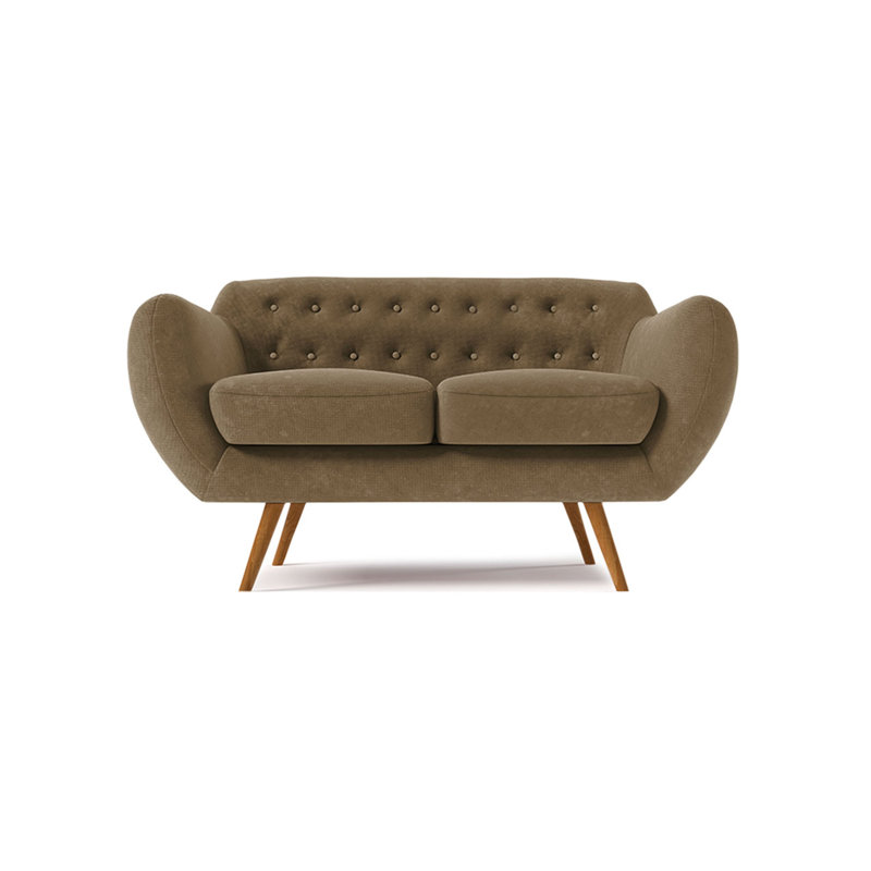 Millicent 2 Seater Loveseat, Brown