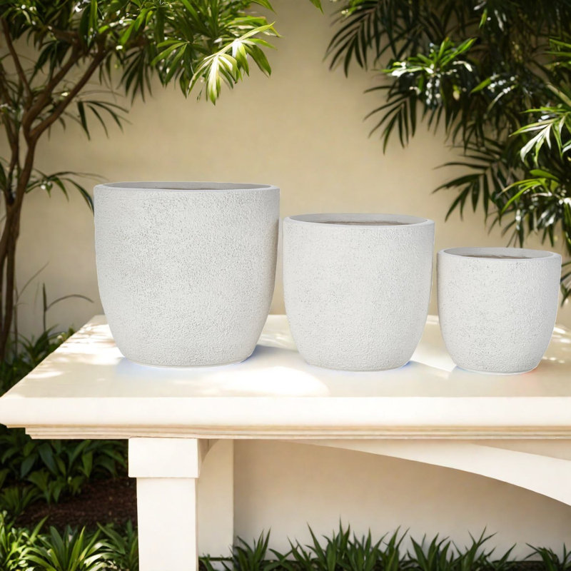 Ensemble de jardinières Durable Mgo, fini mat moderne, utilisation intérieure et extérieure