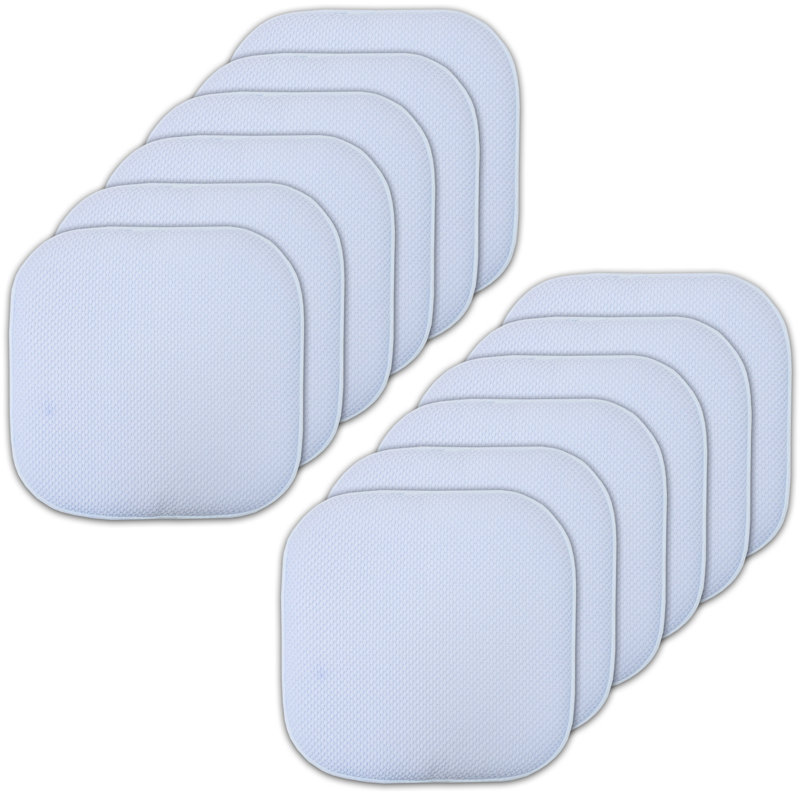 Honeycomb Non-Slip Indoor Chair Cushions, Light Blue, 12-Pack