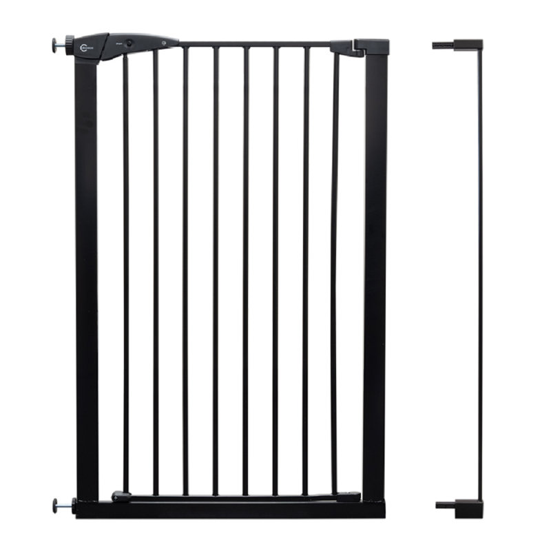 Carnell Metal Pressure Mounted Pet Gate, Black