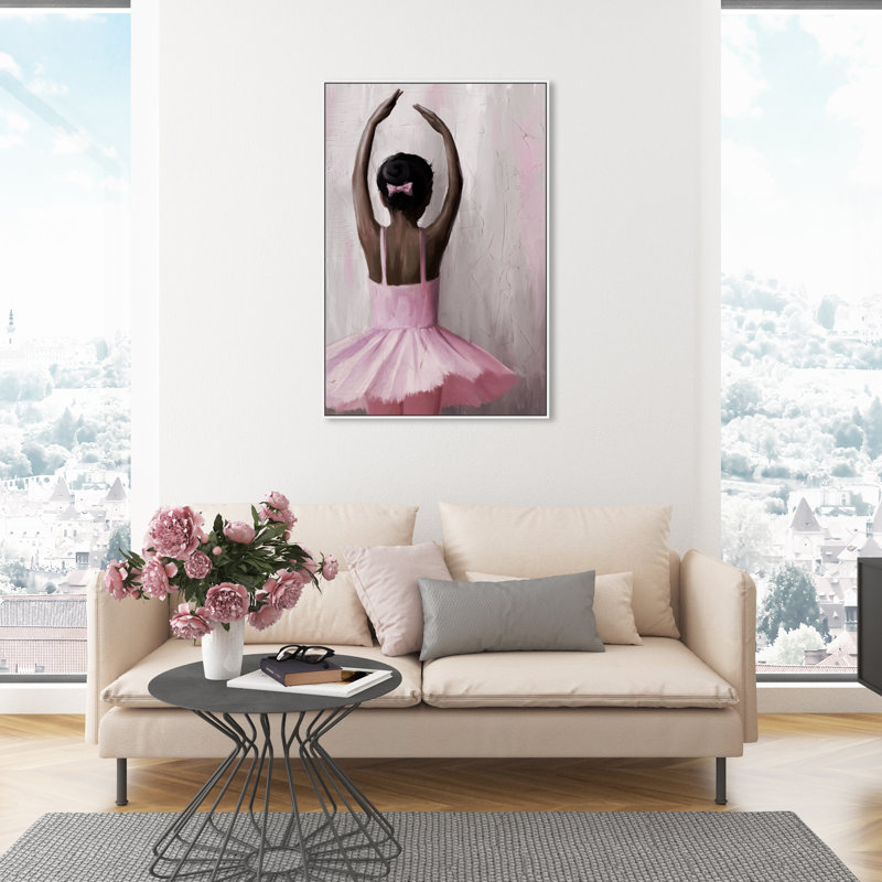 Apprendre le ballet - Impression sur toile, Cadre blanc, H 45 po x l 30 po