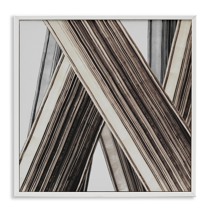 Giclée abstraite, "Intersecting Lines", encadrée par PI Studio, Giclée encadrée blanc bord de mer, H 12 po x l 12 po